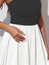 ruched-two-tone-tube-mini-dress OhSoStyled at Sophia's Style-3